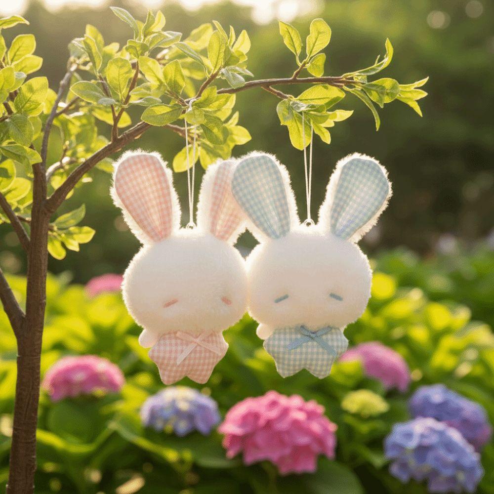 Soft Stuffed Rabbit Doll Pendant Long Ear Stuffed Bag Charm Cartoon Backpack Pendant Backpack