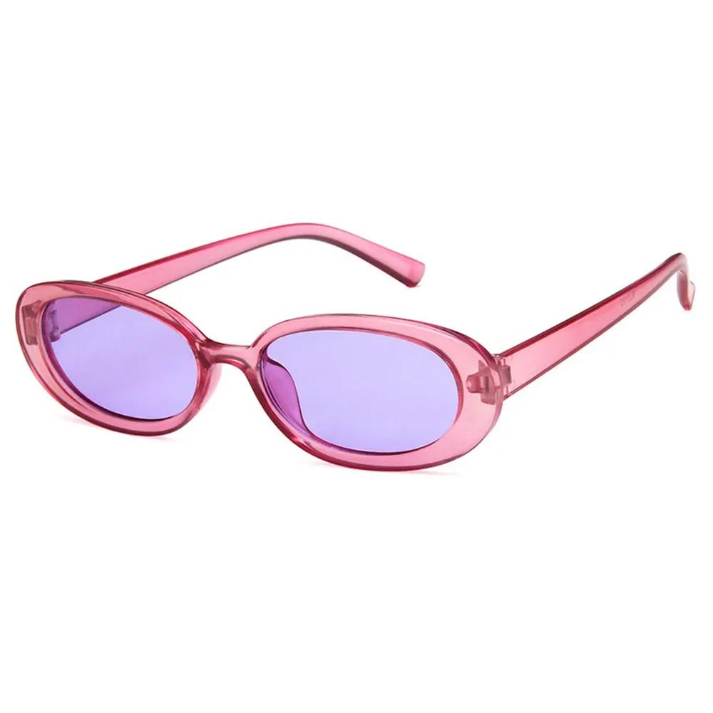 Pink Retro Sunglasses Oval Sunglasses Women Retro Brand Designer Vintage Ladies Cat Eye Pink Cycling Sun Glasses UV400