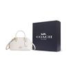 Coach Lara Zipper Closure Detachable Shoulder Strap Classic Gold Label Glossy Nappa Leather Handbag Women Handbag Chalk-White CEA01-IMCHK