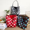 Bright Color Polka Dot Double-sided Back Nylon Women's Shoulder Bags Versatile Ladies Shopping Bag Large Capacity Female Handbag