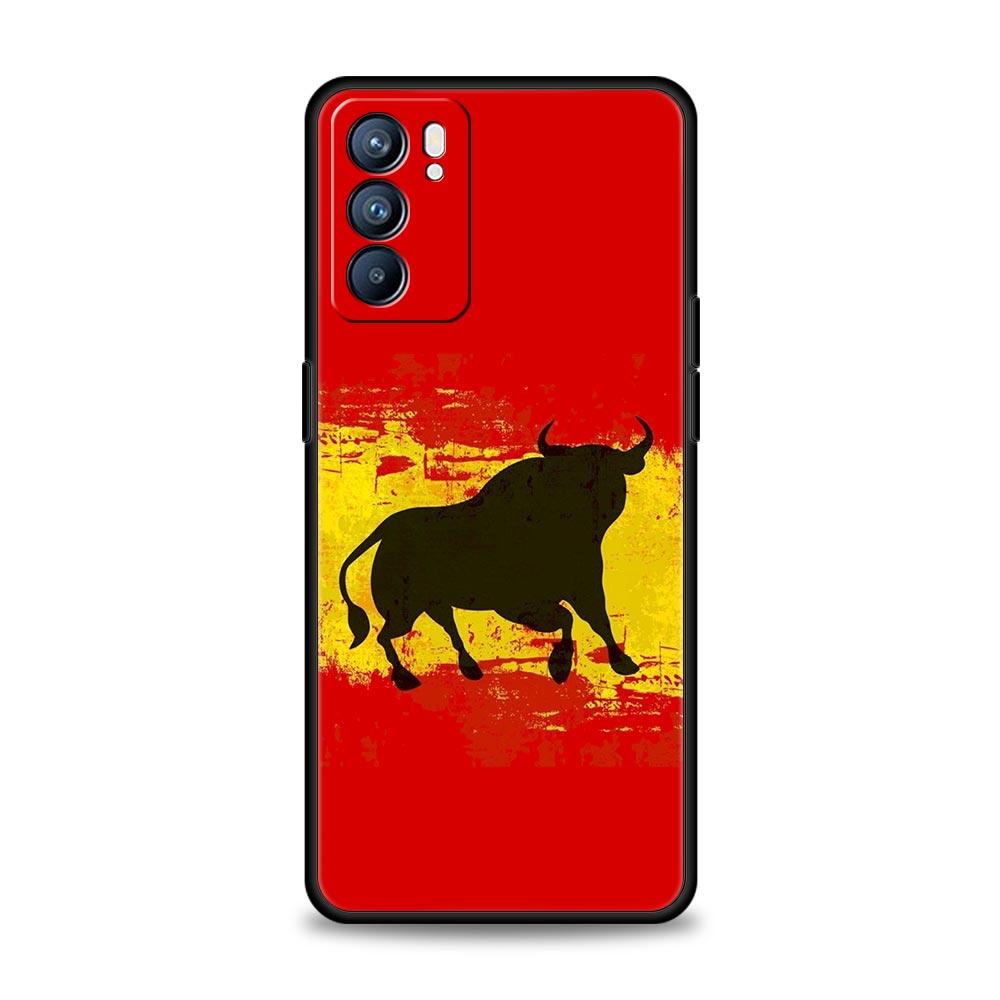 Phone Case For Oppo Reno13 Reno12 Reno11 F Reno10 Pro A54 A53 A95 A76 A74 A57 A98 A80 A79 5G A78 4G Cover Spain Bull Flag