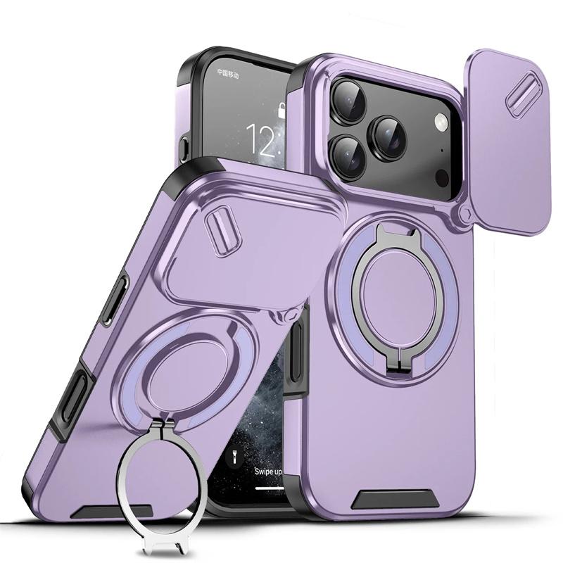 Heavy Duty Shockproof Armor Phone Case For Iphone 17 Pro Max 5G Iphone17 Air 17Pro Lens Protect Magnetic Car Ring Stand Cover