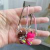 Mini Cartoon Rainbow Milk Tea Cup Pendant with Lanyard