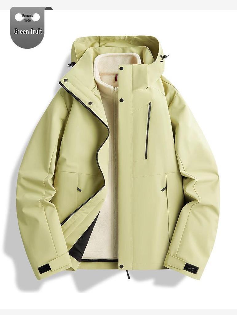 Woodpecker 3-in-1 Windproof Jacket with Removable Fleece Lining for Men & Women – Autumn/Winter Casual Outerwear
