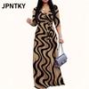 JPNTKY Fashion V-Neck 3/4 Sleeves Casual Dresses