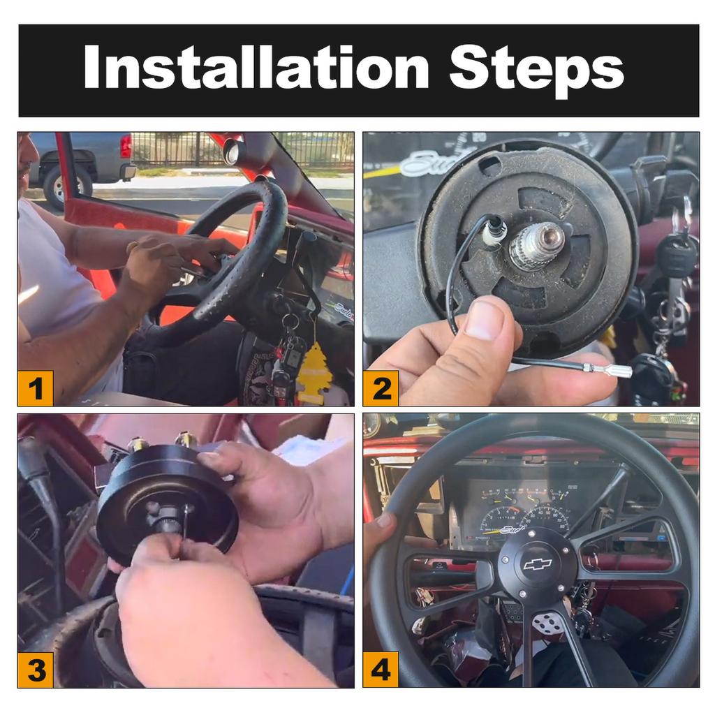 Black 5 / 6 Hole Steering Wheel Hub Adapter 70mm 2.75" PCD For GM Chevrolet Chevy Vans Flaming River Ididit Jeep Cadillac Dodge