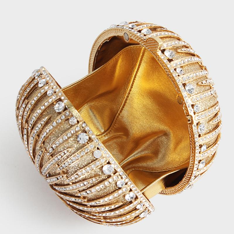 WHTUOHENG Ball Clear Crystal Clutches Evening Bag Women Luxury Diamond Prom Wedding Bridal Purse Rhinestone Mini Minaudiere
