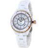 Quartz Watch with Arabic Numerals and Ceramic Strap White X Rose Includes Shopping Women's (no.2 Gold), Bag.