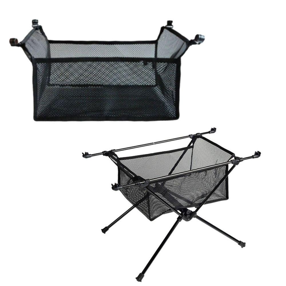 Portable Picnic Table Storage Net Bag Large Capacity Black Mesh Bag Outdoor