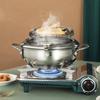Sartén Freidora de Tempura de Acero Inoxidable 2.2/3.2/4.2L Olla Freidora Mini Freidora de Cocina Fritura de Papas Fritas