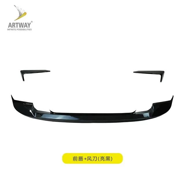 For Land Rover Defender 90/110 2020 2021 2022 2023 High Quality ABS Black Bumper Front Lip Wind Knife Spoiler Cover Body Kit