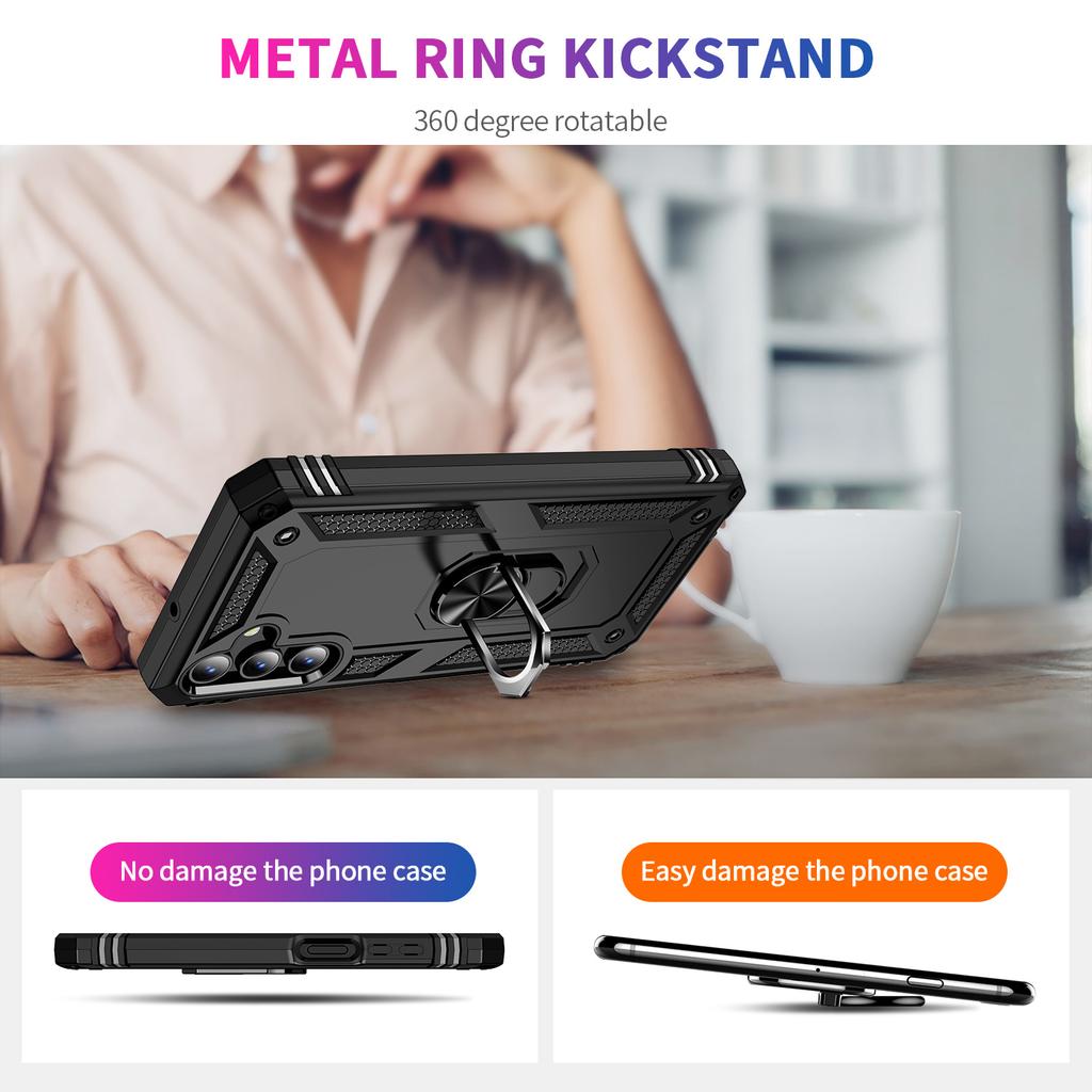Für Samsung Galaxy A15 5G Hülle PC+TPU Stoßfeste Handyhülle mit Ständer