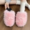 Fashion 2025 New Popular Hairy for Women in Autumn Winter New for Home Use Non Slip Height Increasing  Women's Warm Cotton Slippers