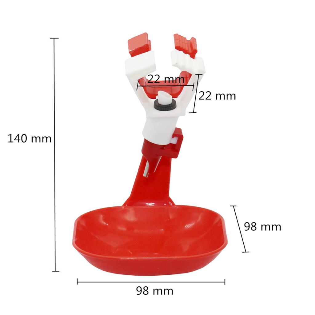 22mm Interface Square Tube Hanging Cup and Stainless Steel Drinking Nozzle Kit 360 Degrees Rotatable Duck Goose Waterer 1 Set