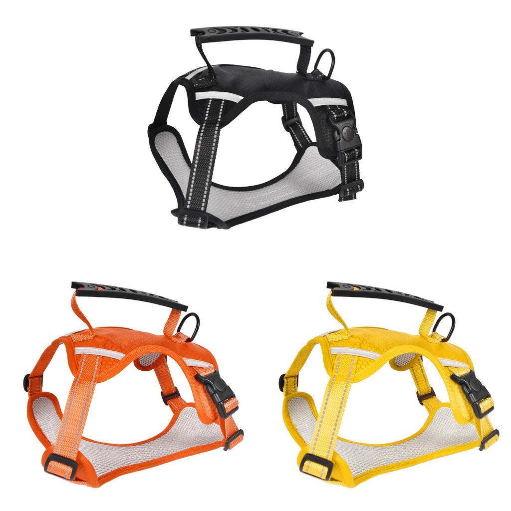 Dog Harness With Reflective Mesh For Medium Large Dogs Nonextendable Pet Leash