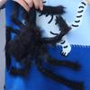 Halloween DIY Ornament Black Plush Spider Artificial Spider Horror Giant Spider Haunted House Decor