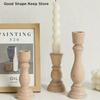 Wood Candle Holder Wooden Candlesticks Unfinished Pillar Taper Candle Stands For Wedding Party Birthday Home Table Decoration