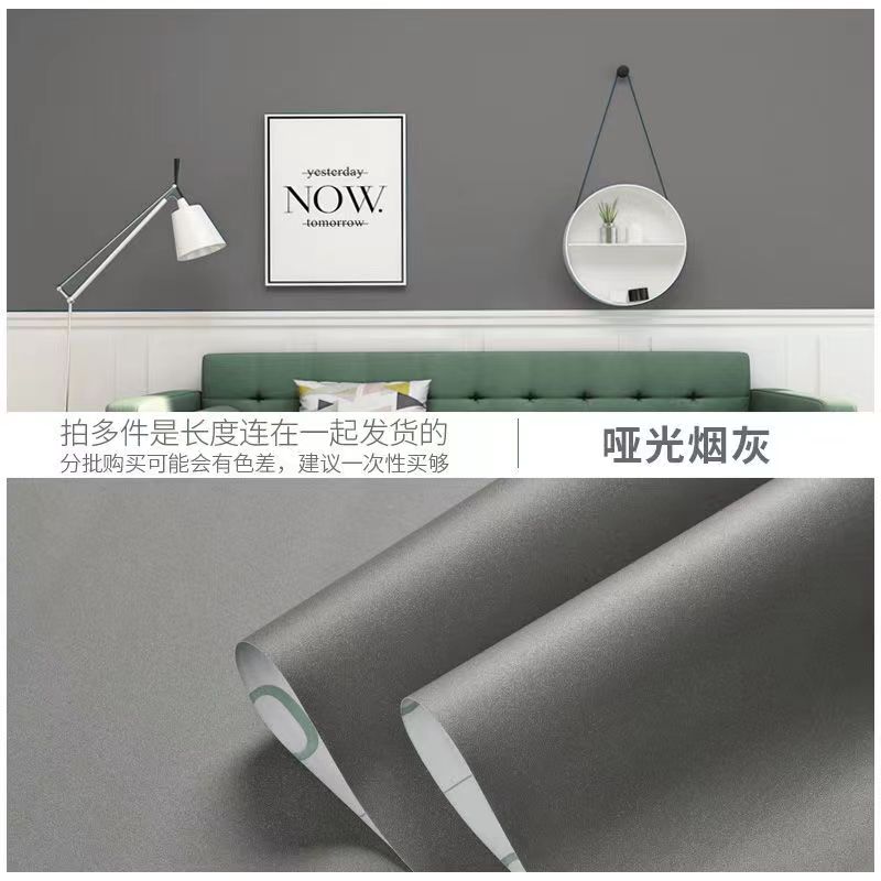 Vinyl Wall Solid Color Shiny Wallpapers Self-adhesive Decor Stickers Kitchen Cupboard Refrigerator Desktop Renovate Modern Film