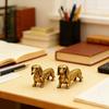 Set of 2 Solid Brasses Dachshund Miniature Figurine Animal Sculpture For Home And Office Decors Gift Art Piece Ornament