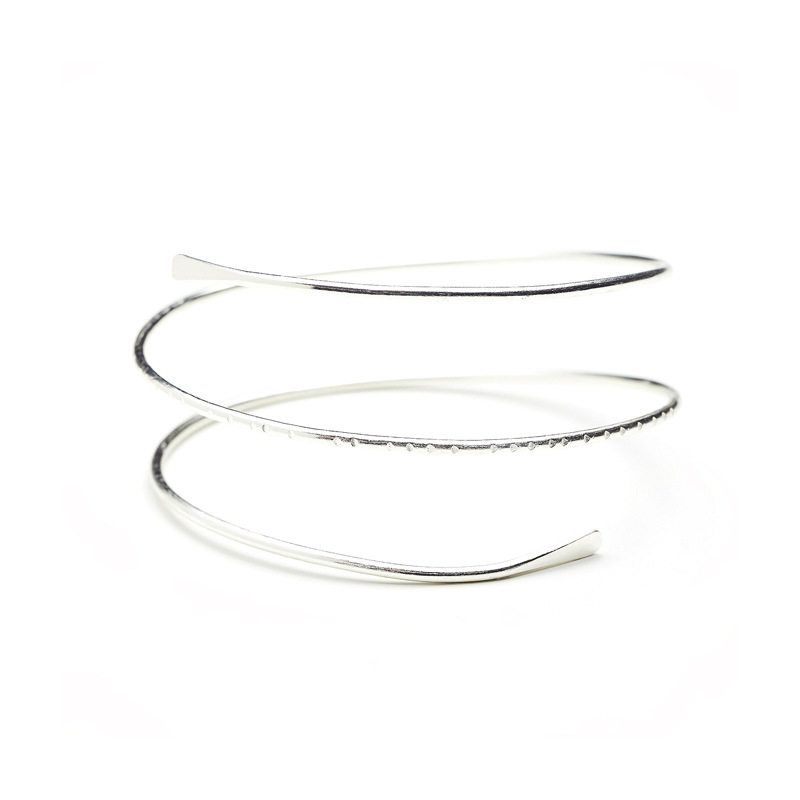Niche Style Sexy Silver Titanium Steel Twin Bracelet Armband Thin Edge Armband