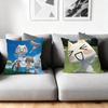 Cushion Cover Silky Short Plush Home Sofa Cushion Cover - Invisible Zipper Home Decoration Hot Movie Toro Cute Cat