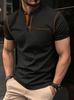 Men Solid Color Short Sleeve Button Slim Fit Casual Mens Polo Shirt