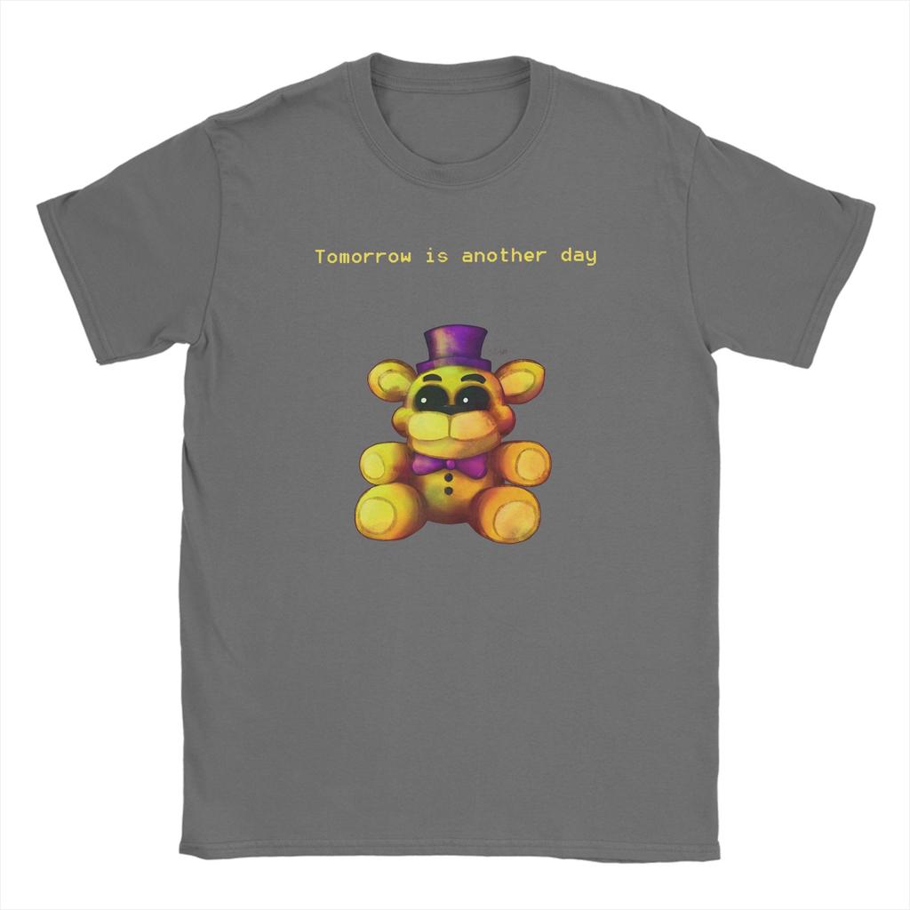 Tomorrow is Another Day Mens T Shirts FNAF At Freddys Vintage Tee Shirt Short Sleeve Round Collar TShirt Cotton Adult Clothed
