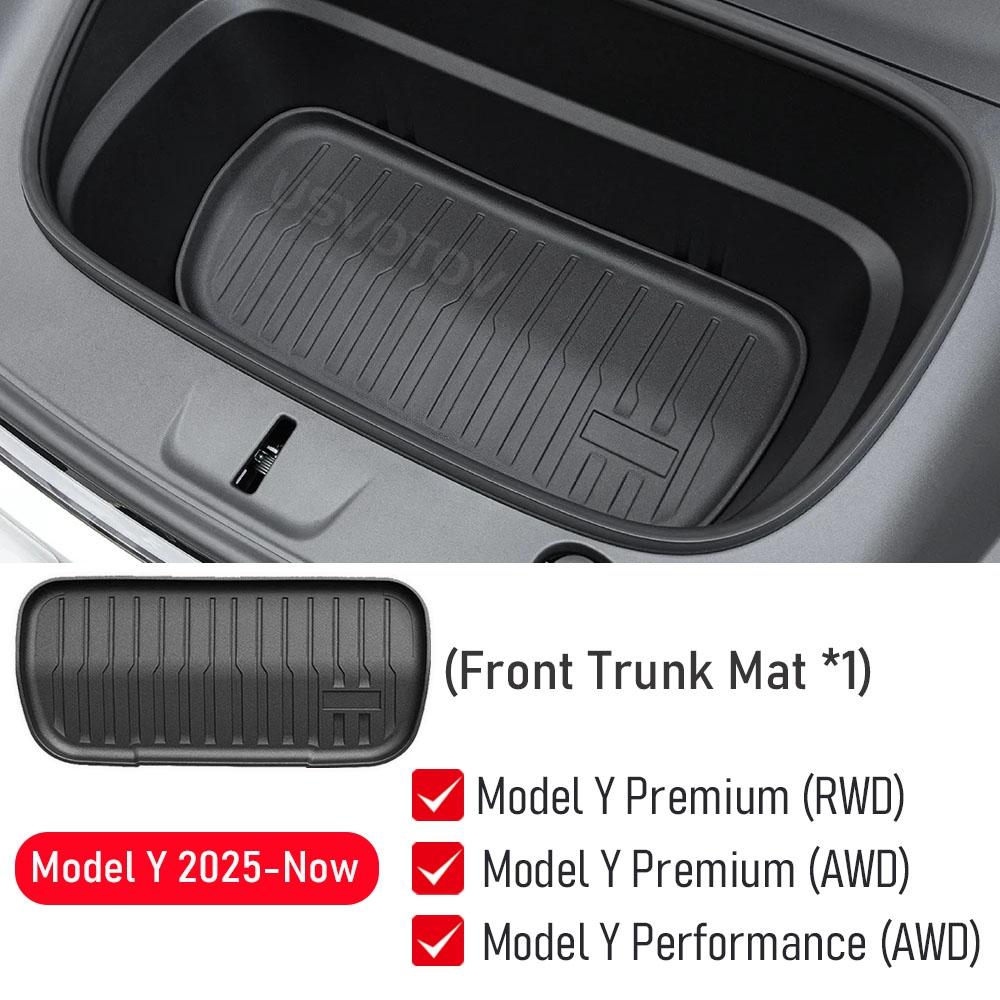 All Weather Cargo Liners for 2025 2026 Tesla Model Y Juniper Model 3 Trunk Mat Front and Rear Frunk Trunk Tray Mats Accessories