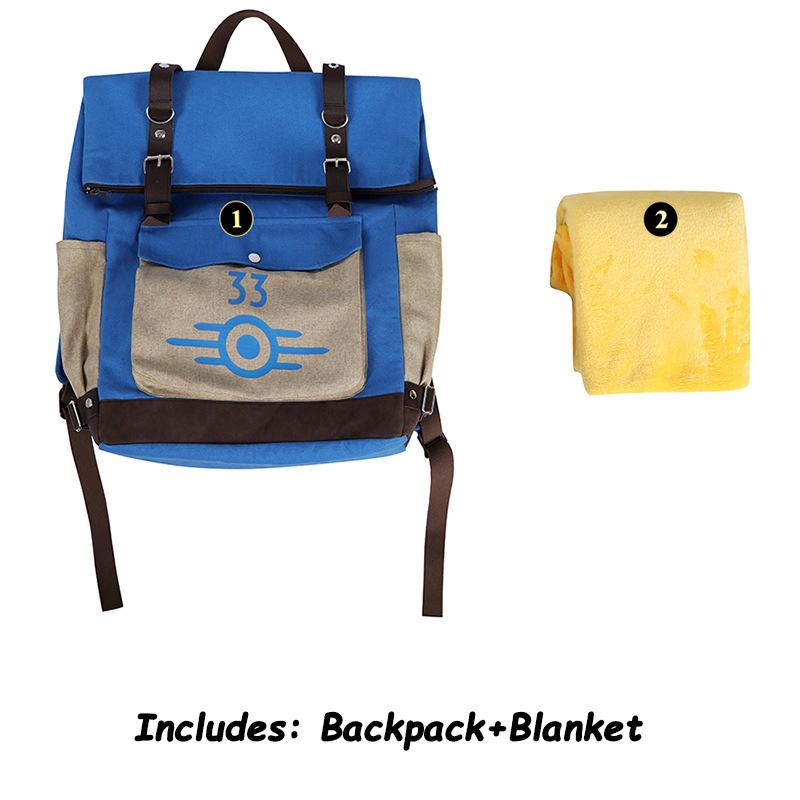 

Game Lucy Cosplay Costume Vault 33 Female Male Survivor Lucy Backpack Bag With Blanket Women Men Hallowen Party Roleplay