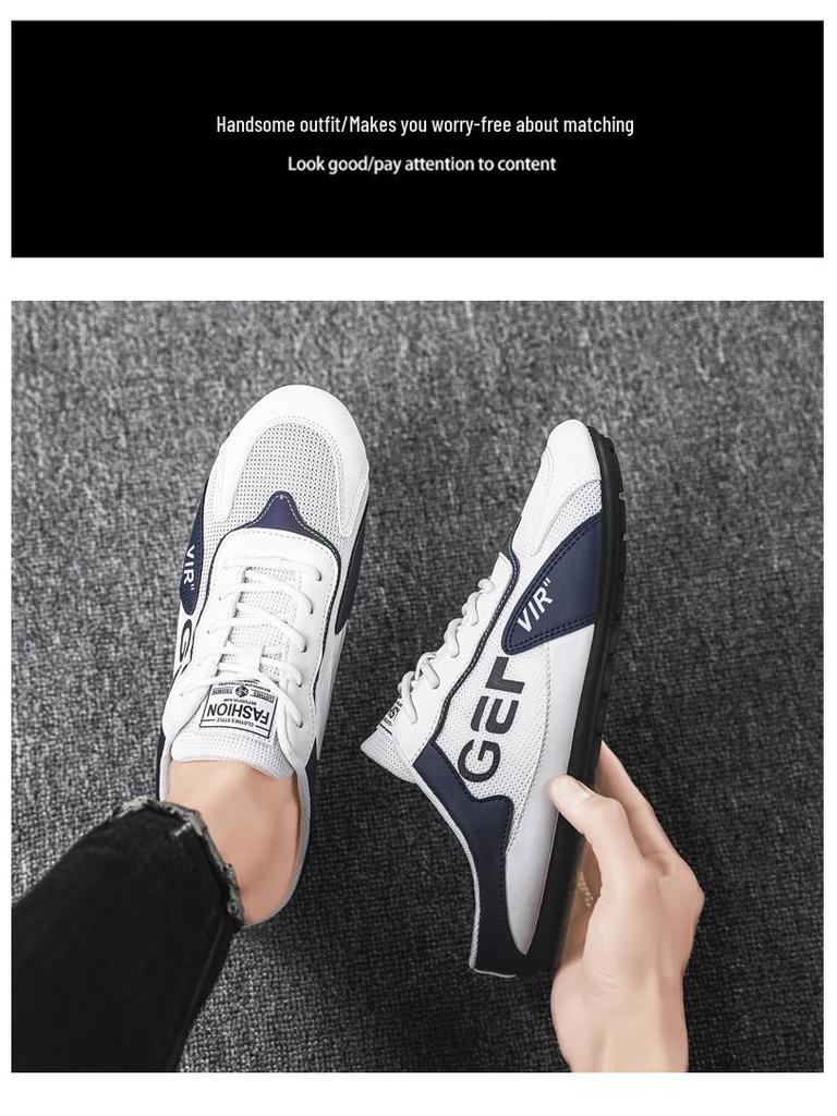 2024 Spring Men's Trendy Korean Style Casual Canvas Moccasins - Versatile Half-Slippers