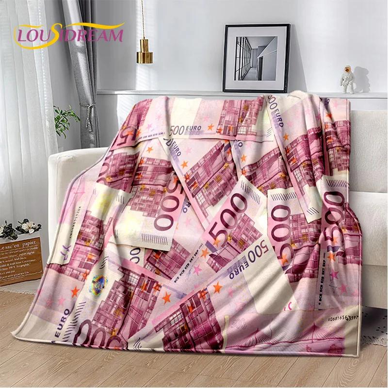 3D Dollar Euro Pound Money Rich Cartoon Soft Plush Blanket,Flannel Blanket Throw Blanket for Living Room Bedroom Bed Sofa Gift