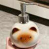 Ceramic Siamese Cat Hand Sanitizer Press Bottle Toilet Shampoo Shower Gel Packaging Bottle Dispenser For Liquid Soap