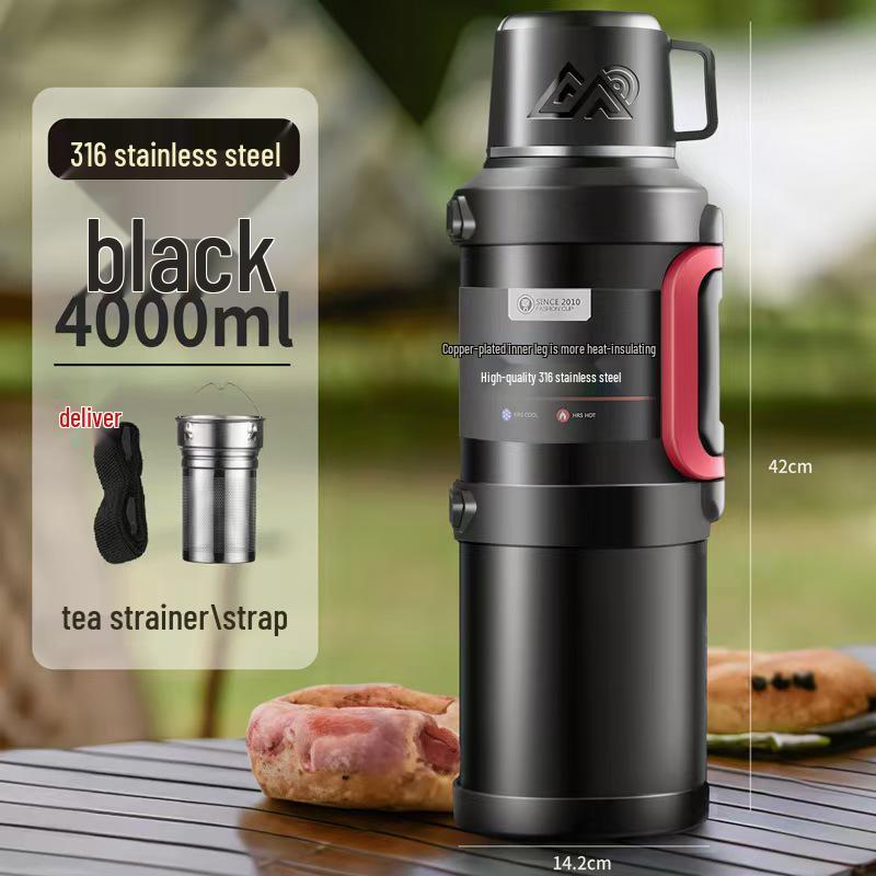 316 Large Capacity Outdoor Stainless Steel Insulated Sports Teapot and Water Cup