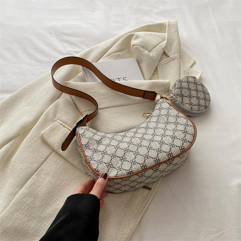 

2024 Summer Fashion Retro Crescent Shoulder Bag – Trendy Casual Women s Handbag Standard белый
