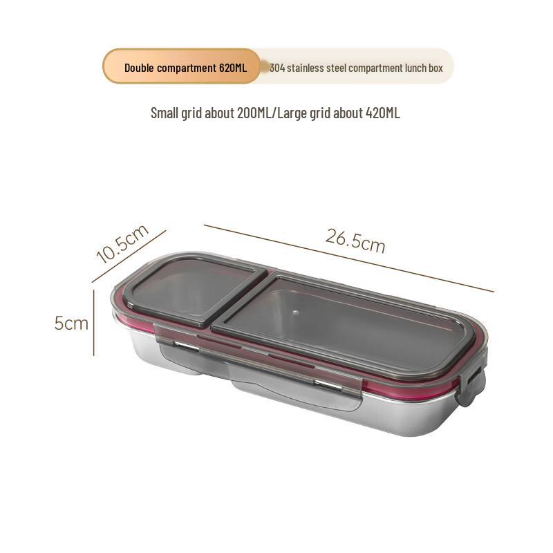 ZISIZ 304 Stainless Steel Portable Bento Lunch Box