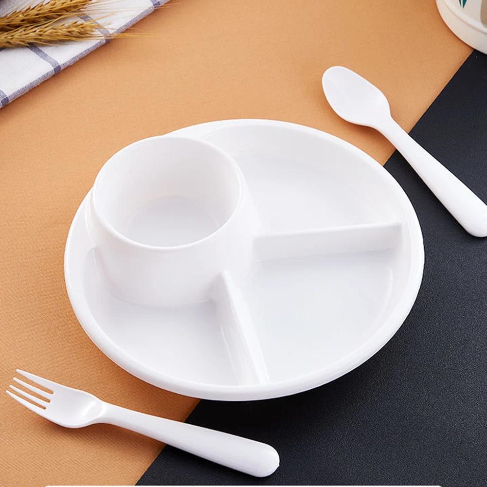 Creative Grid Plate Food Grade Material Quantitative Weight Loss Meal Children High and Low Temperature Resistant Tableware Set