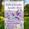 2D Flat, 1pc, 2D Flat Printing, Lavender Field Hummingbird Garden Flag, Polyester Material, Multiple Sizes, Machine Washable and Durable for Outdoor U