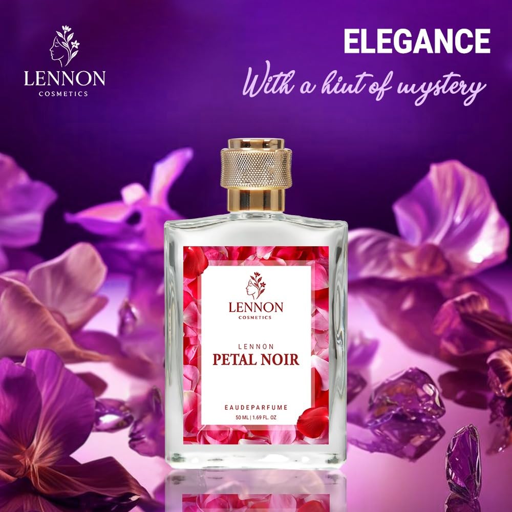 Petal Noir Eau de Perfume – Long Lasting Floral Fragrance for Women, Elegant Rose Scent, Premium Perfume Spray 50ml (Pack Of 1)