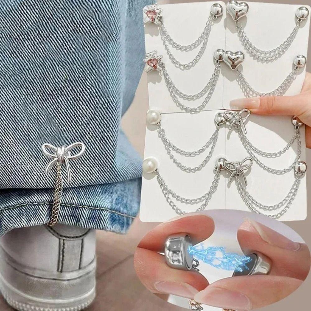 Zinc Zinc Alloy Magnetic Fixed Button Multi-Function Shorten Trouser Clip  Clothing Accessories
