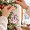 Artistic Guitar Hanging Decor Acrylic Christmas Ornament, Patchwork Jacket Butterfly Flat Pendant Tree Ornaments with Gold String for Wall Car, Music