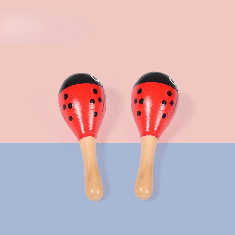 Baby Wooden Sand Hammer Bell Kindergarten Infant Early Education Music Percussion Instrument Grasping Training Sandball Toy