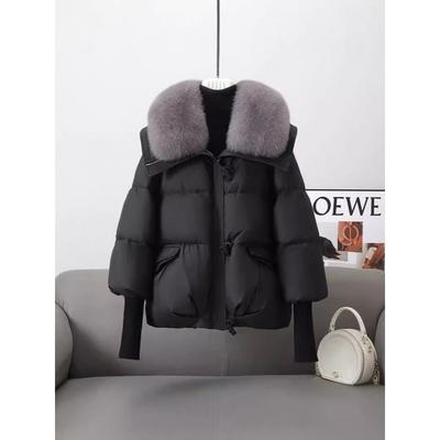 Winter New Down Cotton-padded Clothes Women's Short Loose Cotton-padded Clothes Women's Large Fur Collar Thickened Cotton-padded Jacket