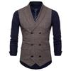 Gilet a quadri da uomo primaverile casual slim doppiopetto