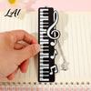Unique Bookmark With Charm Piano Bookmark Stainless Steel Music Note Page Marker Musical Decorative Book Accessory for Lovers Black White