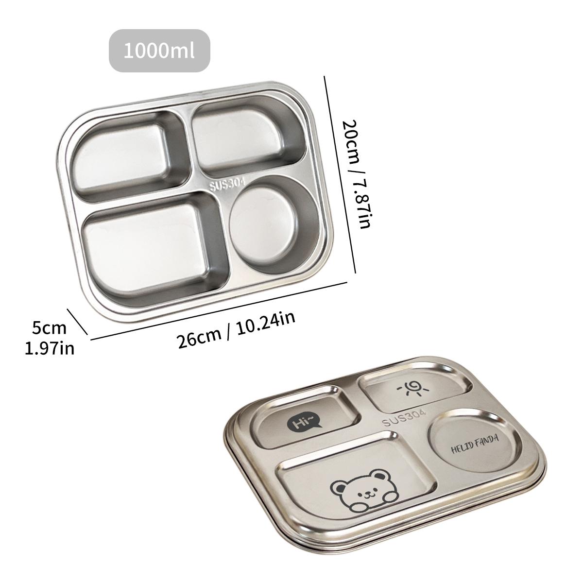 

Ланч-бокс из нержавеющей стали 304 с отделениями, студенческие разделенные контейнеры для еды с милой крышкой, столовая посуда