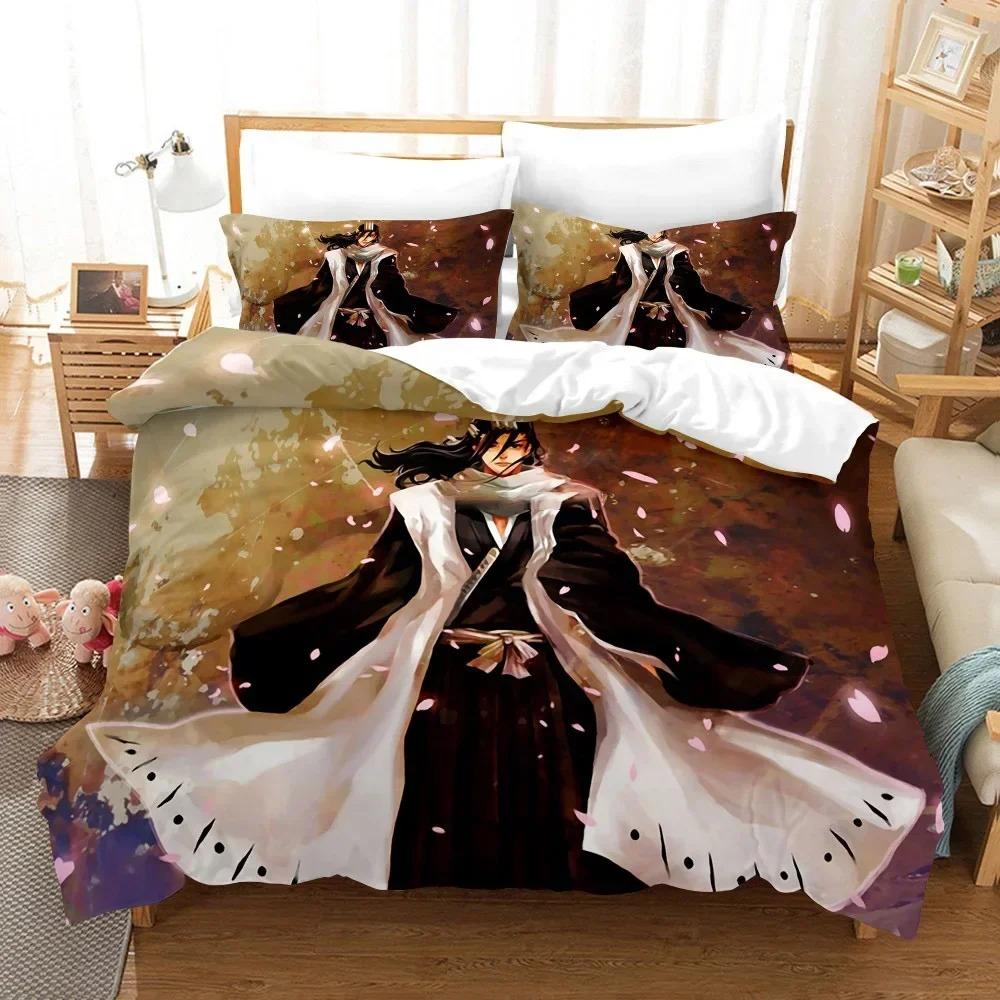Comforter Anime Bleach Toushirou Ichigo Bedding Set 3D Printed Suitable For Bedroom Kids Home Textile