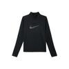 Logo Print Half-Zip Casual Long Sleeve T-Shirt Women T-Shirts Black FB4688-010
