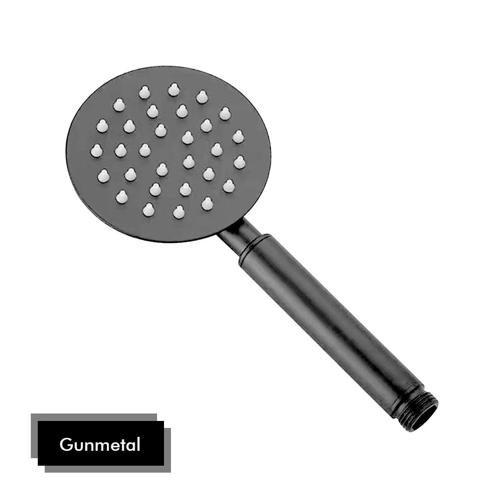 Gunmetal Hand Shower Round Head High Water Pressure Bathroom Portable Handheld Shower 304 Stain Steel Accessories
