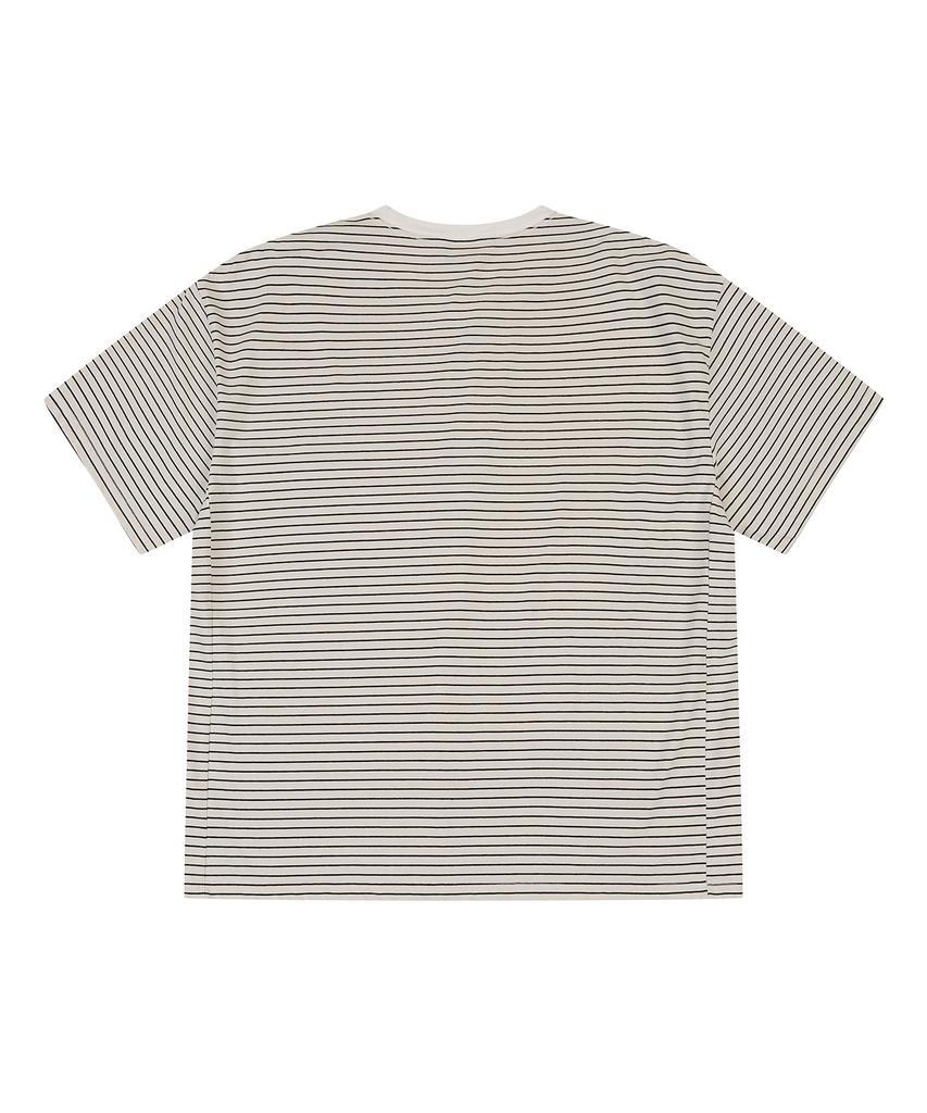 ADERNM Summer Daily Striped Crop T-Shirt (Cream)