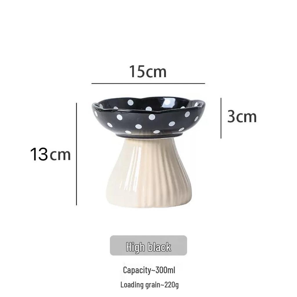 Ceramic Elevated Cat & Dog Bowl - Anti-Tip Design for Cervical Spine Protection - Food & Water Bowl